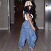 Women's Clothing Street Casual Pleated Lace Up Elastic Waist Harem Pants_mkmklike.com