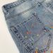 Men's Distressed Denim Shorts with Splatter Print Korean Slim Fit 5-Inch Inseam Casual Summer Shorts Patch Details_mkmklike.com
