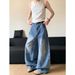 Summer American Graffiti Wide Leg Jeans High Waisted Slimming Loose Straight Leg Pants Unique Style New Design for Men_mkmklike.com