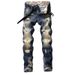 Men's Slim Straight Leg Ripped Jeans Fashion Casual Trendy Brand Pants Retro Nostalgic Style Autumn_mkmklike.com