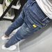 Men's Clothing jeans, as internet celebrities, people, energetic young men, nine-point pants, slim fit, personalized and versatile pencil pants_mkmklike.com