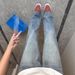 Vintage Blue Lightning Wash Jeans – Slim Fit Straight Leg With Subtle Flare For Men (S-Xxxl) Fashion Trends_mkmklike.com