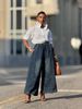Retro Divided Distressed Slanted Pocket Elastic Waist Jeans Women's Clothing Independent Website New 2026_mkmklike.com