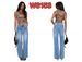 Women's Clothing Fashion Rhinestone Studded Wide Leg Jeans For Women Trendy European And American Style_mkmklike.com