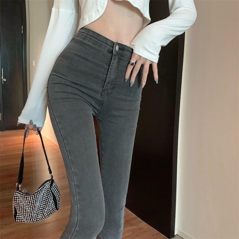 High Waist Skinny Jeans For Women - Stretchy Slim Fit Light Blue Denim Pencil Pants With Tummy Control & Lifting Effect_mkmklike.com