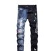 Men's Slim Straight Stretch Denim Jeans With Intricate Embroidery - Hip Hop Streetwear Fashion For Trendy Urban Style_mkmklike.com
