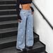 Wide Leg Jeans For Women Style With Small Bow And Small Bow_mkmklike.com