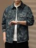 High-end Retro Print Denim For Men, Autumn New Workwear Jacket, Loose Casual Trendy Brand Shirt Jacket_mkmklike.com
