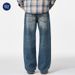 Nordmann Muqiu Clothing | 2025 Autumn New Ripped Patch Jeans Men's Vintage Stonewashed Textured Long Pants_mkmklike.com