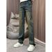 New Spring/Autumn American High Street Retro Distressed Washed Jeans For Men Loose Straight Leg Casual Versatile Floor Length Pants_mkmklike.com