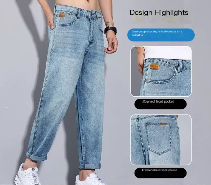 2025 Spring/Summer Men's Vintage American Style Loose-Fitting Fashionable Casual Ice Silk Pants_mkmklike.com
