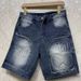 Men's Vintage Washed Denim Shorts - Retro Straight Fit, 80% Cotton For Summer Casual Wear (Lake Blue, Sizes 31-36)_mkmklike.com