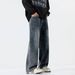 Men's Clothing Whiskered Straight Leg Jeans Retro Casual Long Pants Trendy Versatile For Teenagers_mkmklike.com