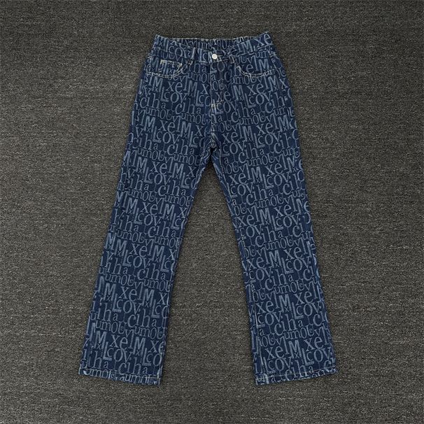 Men's Clothing Jeans 2025 Summer Men's Cross Border Handsome Street Style Straight Leg Casual Flared Pants Trend_mkmklike.com