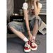 Vintage Washed Denim Capri Pants – High Street Wide-Leg Cropped Jeans For Women (Blue, S-4XL, Relaxed Fit, Stretch Comfort, Summer)_mkmklike.com