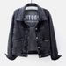 K Embroidered Denim Jacket For Women; New Style; Light-colored Denim Short Jacket For Women; Loose And Slimming; Versatile_mkmklike.com