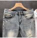 Men's Slim Fit Stretch Jeans - Washed Denim Straight Leg Trousers With Elastic Comfort For Casual & Trendy Look_mkmklike.com