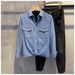 Washed Old Denim Shirt Men's Spring Korean Version Loose High-end Long-sleeved Tooling Shirt_mkmklike.com