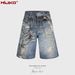 Men's Clothing Men's And Women's Spring And Summer New Washed Old Pants Unisex 3d Printed Denim Shorts_mkmklike.com