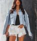 Women's Clothing street fashion chain tassel ripped denim shorts_mkmklike.com