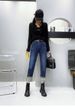Women's Clothing new large size trousers chain letter straight pants high waist slim all match jeans _mkmklike.com