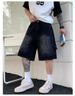 Men's Clothing Men's Summer Workwear Jeans Loose Straight Leg Mid Length Shorts Retro Washed Style Casual Mid Length Shorts_mkmklike.com