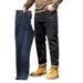 Large Size Men's Clothing Autumn And Winter Thick Regular Printed Jeans Men's Fattened Plus Size Versatile Slim-fitting Jeans Men_mkmklike.com