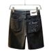High End Slim Fit Printed Denim Shorts For Men Stretchy Casual Style Cool And Stylish Black Thin Five Point Pants_mkmklike.com