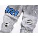 Men's Grey Skinny Jeans Ripped Patch Embroidered Stretch High Street Parkour Youth AM_mkmklike.com