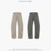 Men's Clothing Distressed Retro Trousers For Men And Women Loose Solid Color Cotton Machete Casual Pants_mkmklike.com