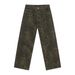 Men's Clothing High Street Retro Leopard Print Wide Leg Jeans Loose Fit Floor Length Pants For Men Denim For Formal & Casual_mkmklike.com