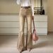 Women's High-Waisted Slimming Khaki Flare Jeans Distressed Washed Long Pants American Retro Style_mkmklike.com