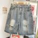 Men's Clothing Pants Fashion Washed Ripped Denim Shorts Thin Loose Retro Handsome Shorts_mkmklike.com