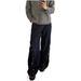 American Design Style Multi Breasted Eye Curved Jeans For Men, Lazy And Relaxed Casual Wide Leg Floor Pants_mkmklike.com