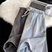 Men's Summer Stretch Waist Denim Shorts - Relaxed Fit Straight Leg Casual Athletic Shorts With Elastic Band (Grey, Light Blue, Dark Blue)_mkmklike.com