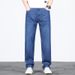 Thin Ice Silk Jeans Men's Summer Loose Straight Jeans Men's Fattened Plus Size Business Jeans Men_mkmklike.com