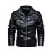 Men's leather jacket pu leather jacket European and American motorcycle clothing fleece leather jacket men_mkmklike.com