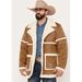 2024 Foreign Trade Men's Fleece-Lined Jacket Thickened Autumn Winter British Style Turn-Down Collar Shearling_mkmklike.com