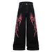 Streetwear Embroidered Jeans For Men & Women - Loose Fit Straight Leg Denim Pants With Thorn Stitching - Trendy Casual Trousers_mkmklike.com