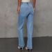 Women's Wide Leg Slim Straight Jeans – High Waist Comfort Stretch Denim Pants For Casual & Office Wear_mkmklike.com