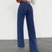 Vintage High-Waisted Straight Leg Jeans For Women – Classic Blue Denim Pants (XS-XXL, No Belt Needed)_mkmklike.com