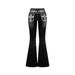 Women's Slim Fit Flared Jeans Dark Washed Pocket Embroidered Rhinestone European American Style Popular Cross Border Trade Denim_mkmklike.com