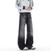 Men's Lightning Bolt Jeans – Distressed Denim Pants With Vintage Wash, Straight To Slight Flare Fit, Retro High Street Fashion Trousers_mkmklike.com
