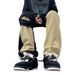 Design Sense Jeans Men's American High Street Vibe Fake Two-piece Splicing Jeans Trendy Brand Men's Tooling Long Pants_mkmklike.com