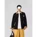 Loom High Street Red Denim Jacket Patchwork Vintage Zipper Plaid Turn-Down Collar Trendy Workwear Hip-Hop Coat American_mkmklike.com