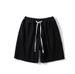 Men's Denim Shorts 5-Inch Inseam American Casual Washed Elastic Waist Straight Leg Summer Shorts_mkmklike.com