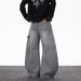 Men's Clothing Streetwear Distressed Denim Pants - Oversized Drop-Crotch Design, Acid Wash Grey, High Waist Baggy Jeans For Men (S-XXXL)_mkmklike.com