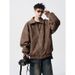 American Style Brown Vintage PU Men Spring Autumn New Trendy Brand High-end Cool Jacket Leather Coat_mkmklike.com