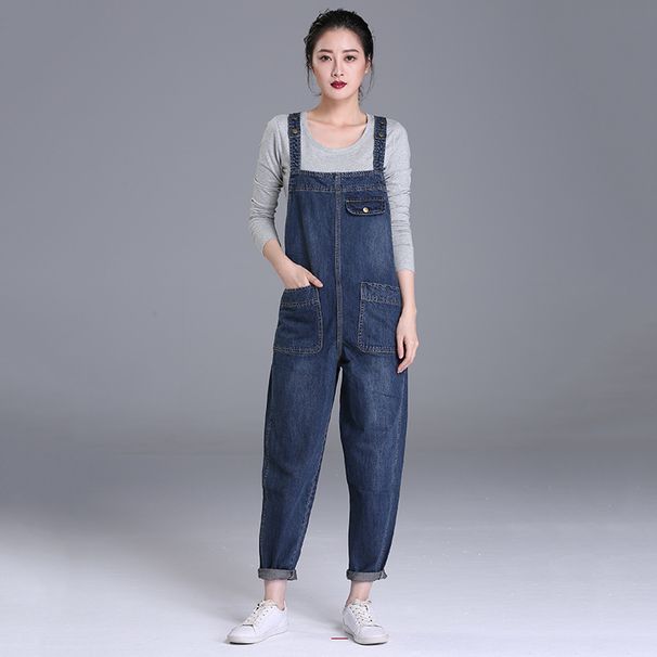 K Cowboy Overalls, Plus Size, Slightly Chubby, Loose Casual Pants, Women's Clothing, High-end Feel_mkmklike.com