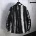 Men's Clothing Retro Denim Jacket For Men – Oversized Workwear Coat With Relaxed Fit, Notched Collar & Contrast Stitching (5XL-11XL, Black)_mkmklike.com